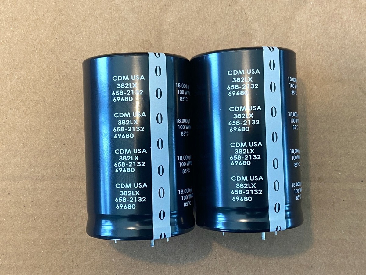 2 New 18000 uf 100v CDE Main Filter Capacitors for Pioneer