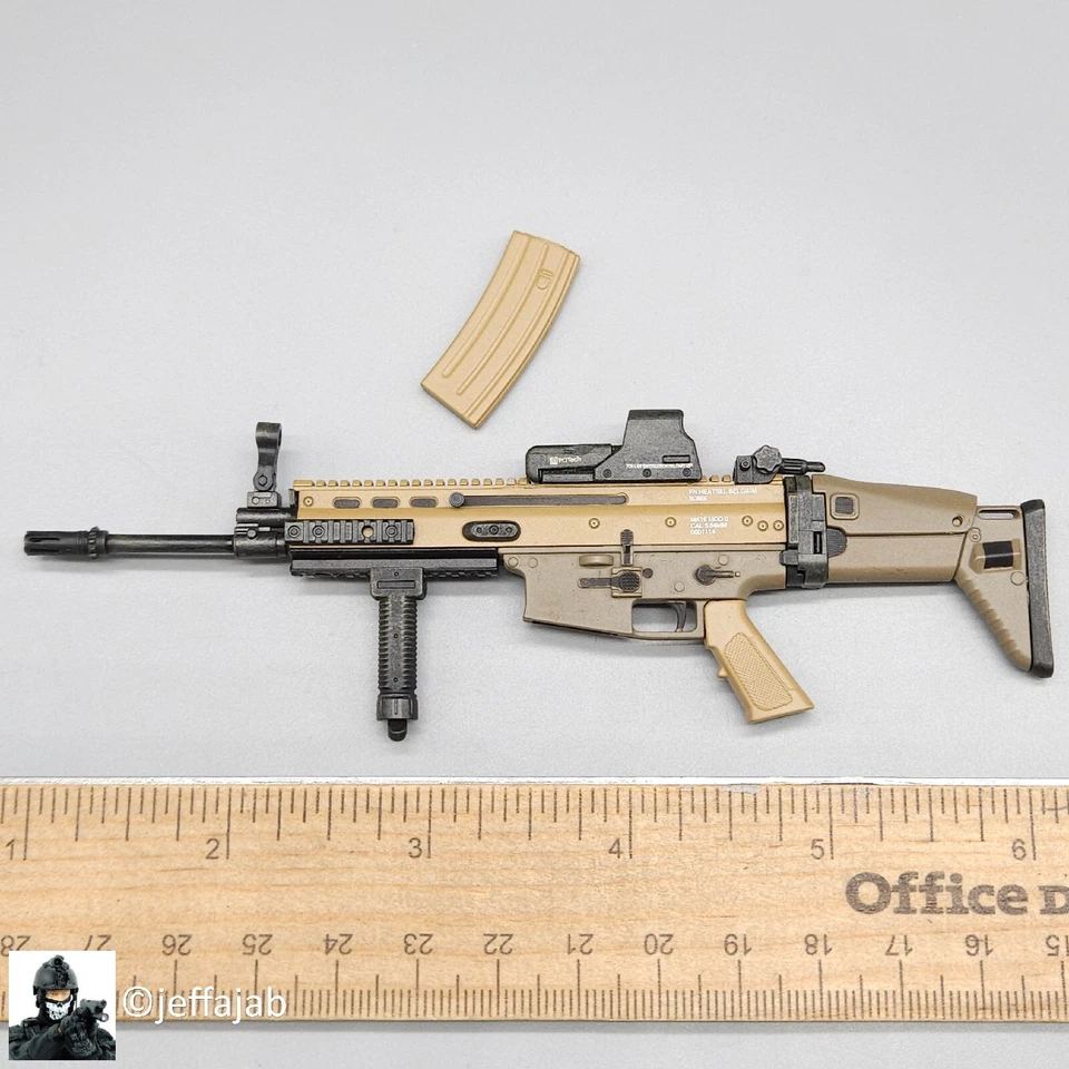 Rifle moderno de armas de fuego SCAR-L STD (TAN) 1:6 Hot Toys para figuras de 12" Foto 2 de 4