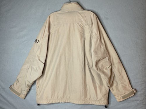 Chaps Ralph Lauren Mens Size M Ivory Windbreaker Jacket Full Zip Hidden Hood - Picture 12 of 18