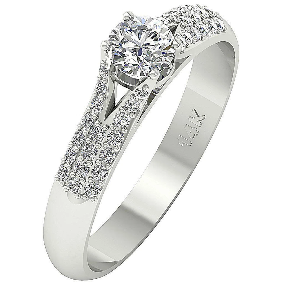 Solitaire Engagement Ring 0.90 Ct Natural Diamond I1 G Appraisal 14K White Gold - Image 3 of 4