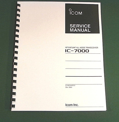 Icom IC-7000 Service Manual: Full color 11'' X 17'' Foldouts & Protective Covers!
