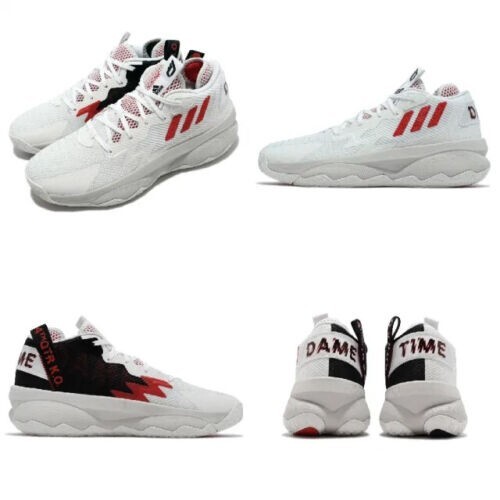 ADIDAS DAME 8 GAME TIME BASKETBALL SHOES SIZE 8 WHITE RED ADIDAS DAME 8 GAME TIME BASKETBALL SHOES SIZE 8 WHITE RED