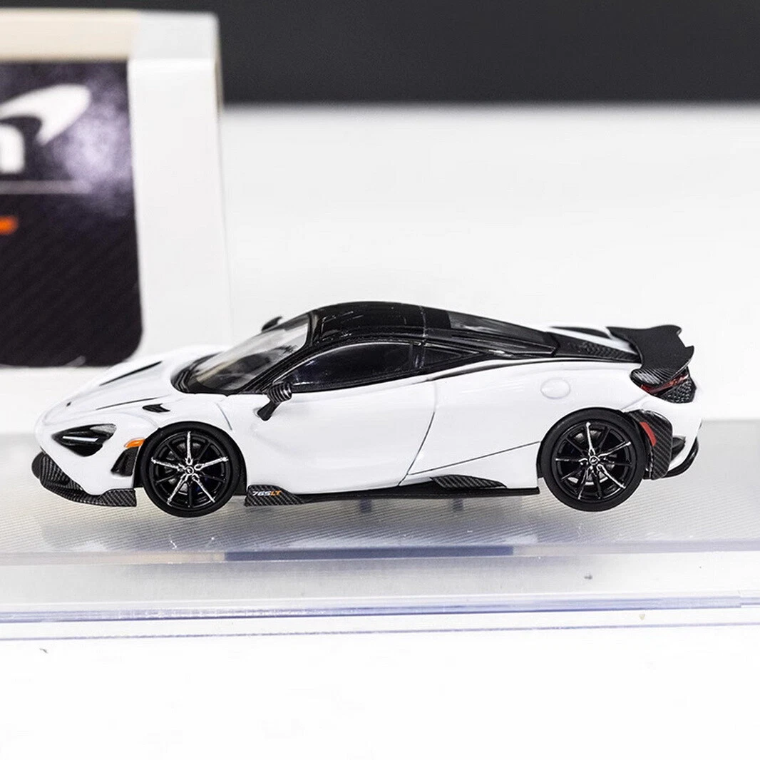 CM 1/64 Scale McLaren 765LT Super Car White Diecast car Model Toy