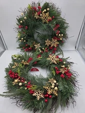 2 NEW Winter Wonder Lane Christmas WREATHS Lot