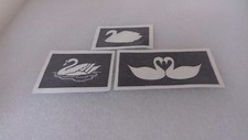 Swan stencils mixed for etching on glass hobby craft present 3 designs
