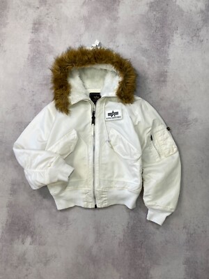 Vintage Alpha Industries CWU-45 Fur Hood Bomber Jacket Size S