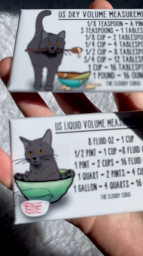 Black Cat Cat Kitchen Measuring Chart Magnet Set Baking and Cooking Guide Gift - Video 1 of 1