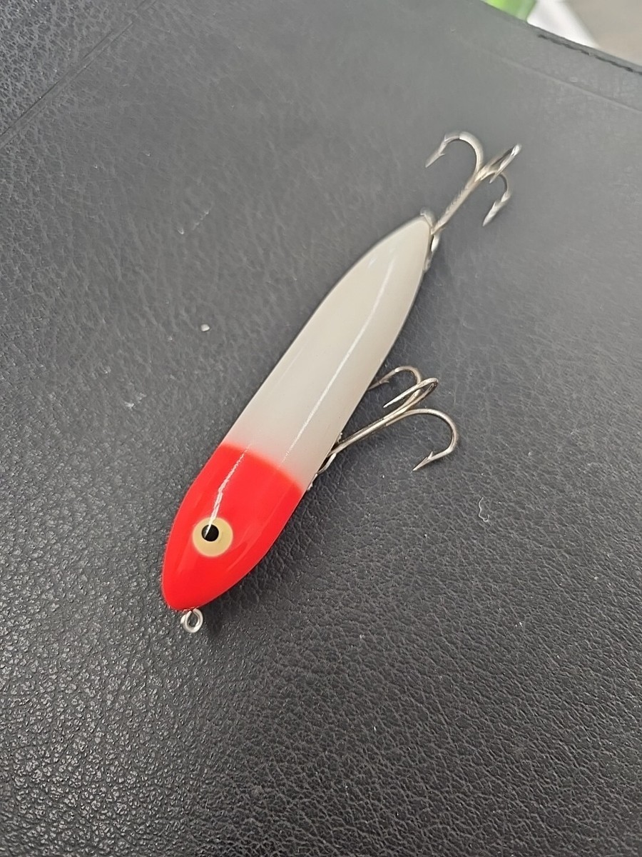 Vintage Original Heddon Zara Spook Great Color White Red Topwater