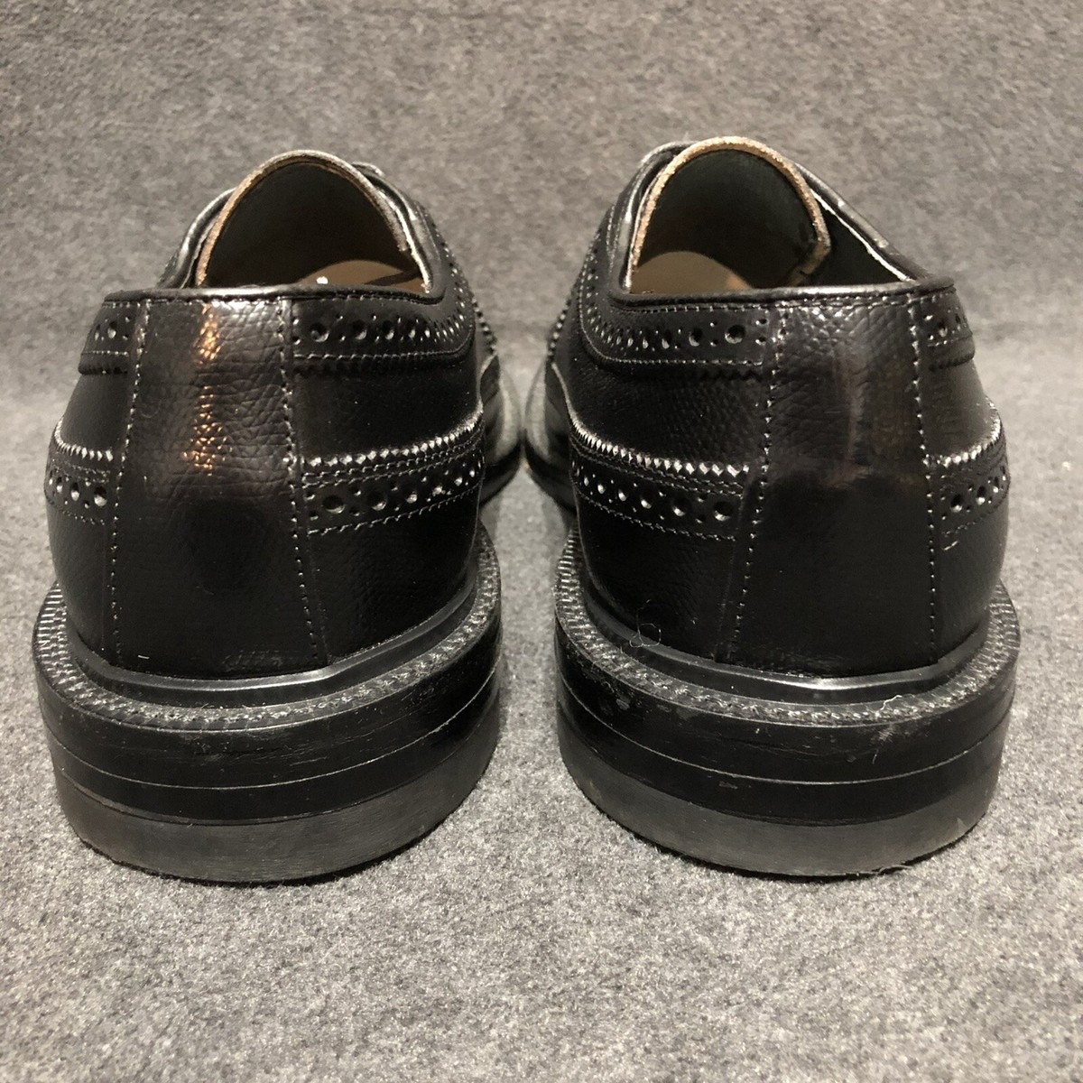 Stafford Shoes Mens Size 7.5 3E Wingtip Brogue Oxford USA Black Leather Stafford Shoes Mens Size 7.5 3E Wingtip Brogue Oxford 51401  main image 3