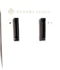 Kendra Scott Glass Drop Earrings Black Multi Gunmetal Tone Plated Brass NWT
