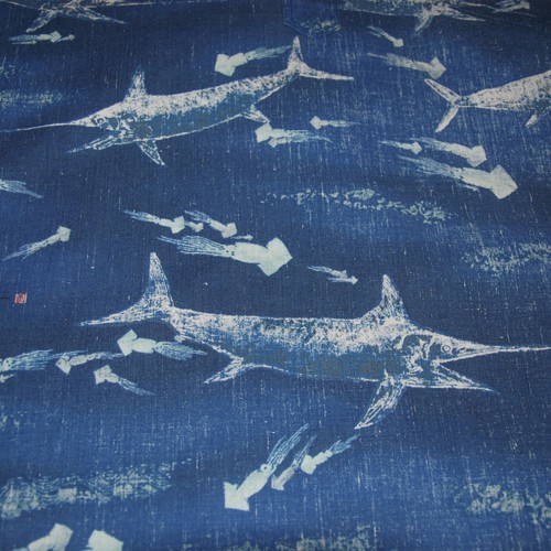 Reyn Spooner Men's 3XL Pullover Hawaiian Shirt Swordfish Squid Gyotaku by Naoki - Picture 7 of 8