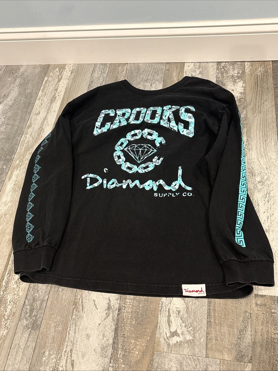 DIAMOND SUPPLY X CROOKS CROOKS CASTLES SZ LARGE LONG SLEEVE
