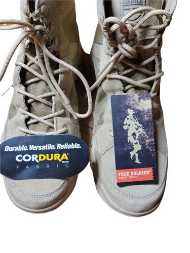 Free Soldier Mens Tan ACC0006 Cordura Fabric Waterproof Combat Boots Size 11.5 - Picture 10 of 11