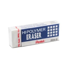Pentel Hi-Polymer Large Block Eraser White Clean School Office Draft