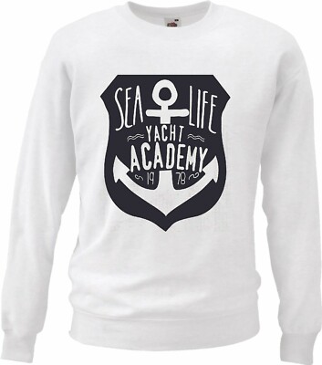 Sweatshirt SEA LIFE YACHT ACADEMY ANKER SKULL PIRAT SEGELBOOT SEGELSCHIFF STEUER