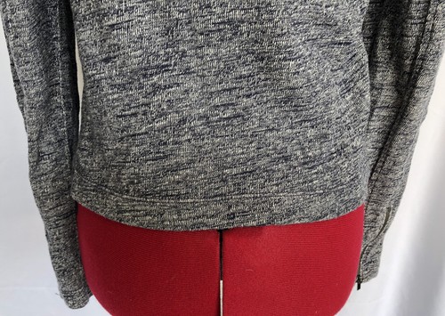 Gap Moto Jacket Womens XS Soft Blue Gray French Terry Asymmetric Zip Cropped-272 - Picture 9 of 13