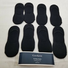 Club Room Men's No-Show Socks Cushioned Foot Bottom 8 Pairs Black Size 10-13