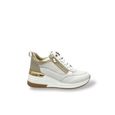Women's K10510 White Sneakers With Laces And Zipper