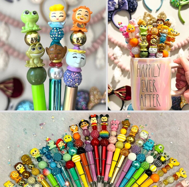 Disney Doorable Squish A Lot Character Beaded Pens Handmade | eBay