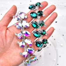 20cm Glitter Rhinestone Beads Trim Crystal Chain Applique Motif DIY Sew on Decor
