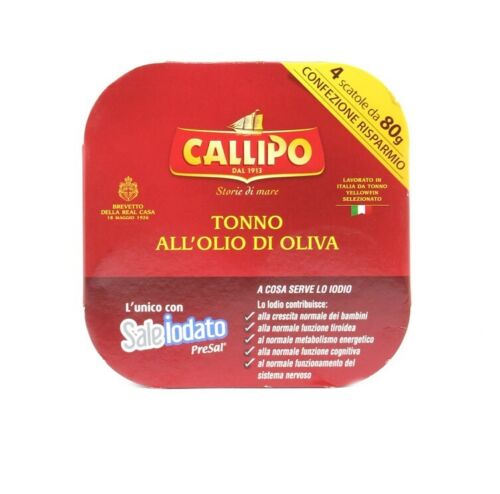 TONNO ALL’OLIO OLIVA CALLIPO GR.80 X 4 - Foto 1 di 2