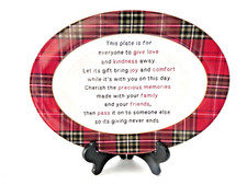 Pass it Forward Oval Serving 14" Platter by 222 Fifth Wexford  Red - New