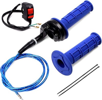 7/8'' 22mm Twist Throttle Accelerator Handle Grip and Cable Set for 50cc Blue