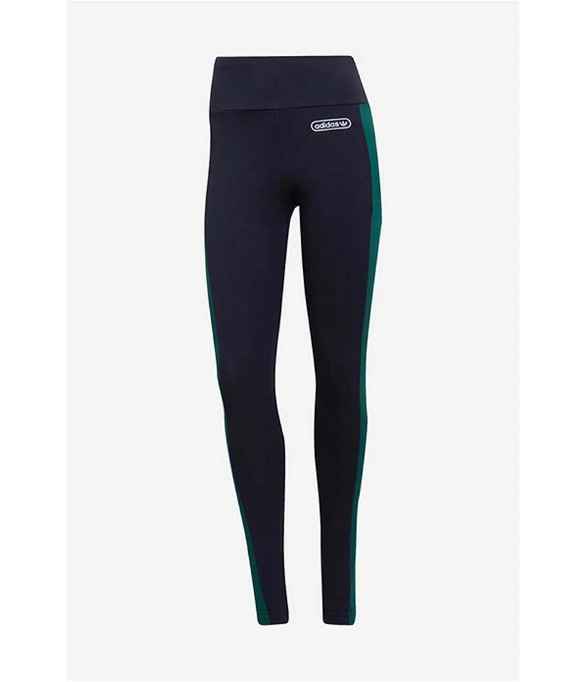 Pantalones deportivos de compresión retro de lujo Adidas para mujer, azul verde, XS