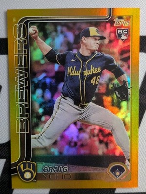 2025 Topps Update Craig Yoho Rookie Gold Rainbow Refractor /50 #US261 