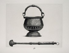 Gold-Schmied Silber Handwerk Weihwasser-Kessel Mittelalter Ziseleur Renaissance