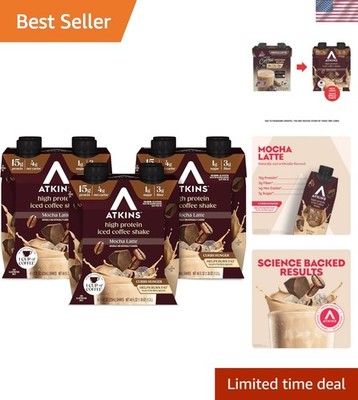 Rich Mocha Latte Protein Shake - Low Glycemic, 15g Protein, Gluten-Free, 12 Pack