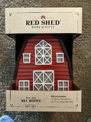 Red Shed Country Metal Red Barn Scent Wax Warmer + Mulled Cider Scent Wax Melts