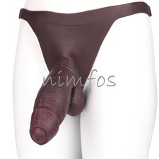 Wearable Penis Sleeve Extender Enlarger For Men Silicone Realistic Hollow Pants