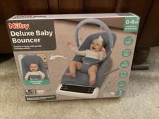 Nuby Deluxe Baby Bouncer Seat - Portable Infant Bouncer with Music, Fun Sounds