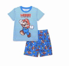 Super Mario Boys' Tee and Shorts Pajama Set, 2-Piece XS 4/5
