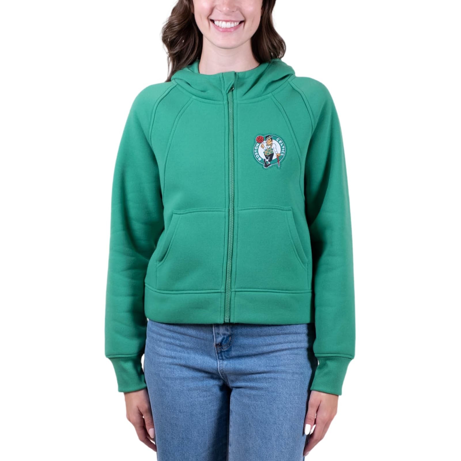 Ultra Game NBA Women's Super Soft Crop Top Full Zip Hoodie Sweatshirt Brand New