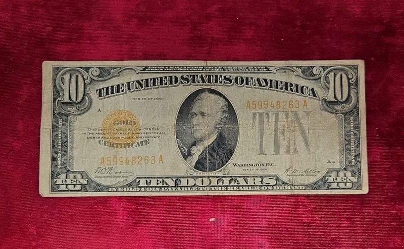 1928 $10 United States Gold Certificate