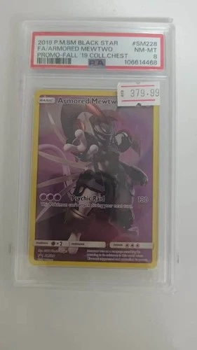 2019 POKEMON SM BLACK STAR PROMO #SM228 FULL ART/ARMORED MEWTWO PSA 8