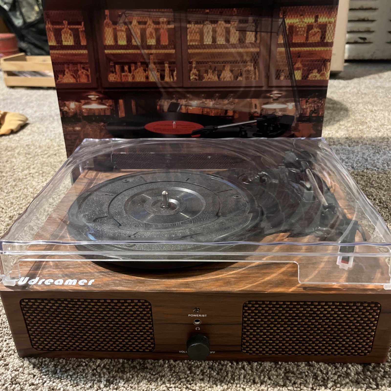 Udreamer Record Player Vinyl  Turntable with Built-in Speakers