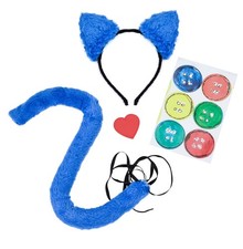 Cat Ears Headband Balck Tail Set Halloween Accessory Cat Costume Accessories ...