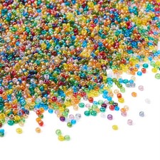 Transparent Glass Seed Beads 3300Pcs 2mm Round Mixed Colors for Jewelry Making