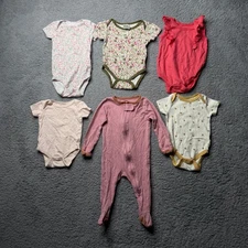 Baby Girl 3-6 Months One Piece Lot of 6 Mixed Brands Carter's Little Cloud