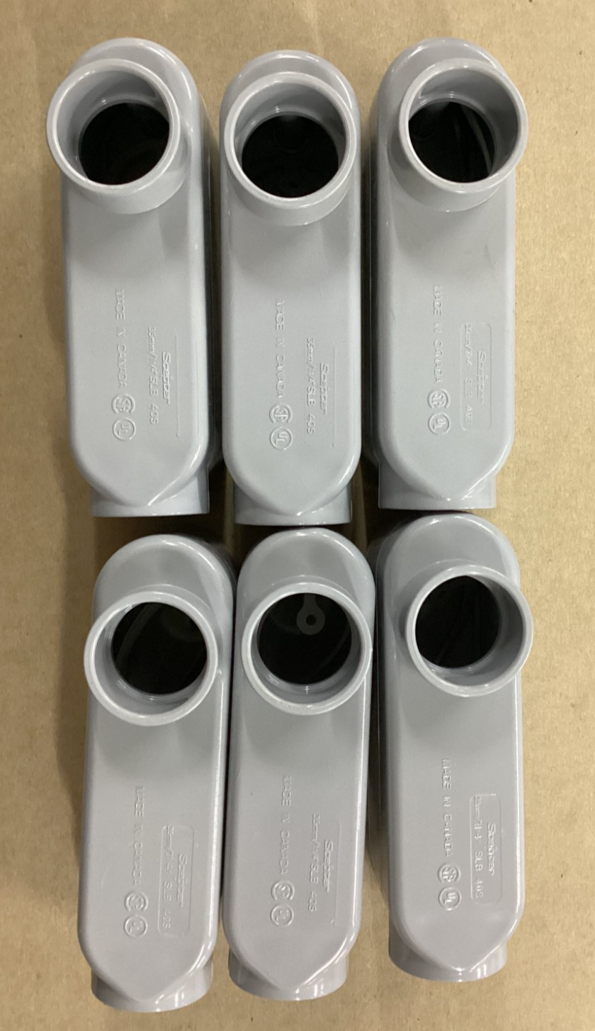 1-1/4" 1.25" LB Conduit Body with Cover and Gasket Lot of 6