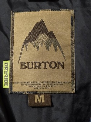 Burton Dryride Jacket Mens Medium Blue Striped Hooded Ski