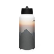Stainless steel water bottle with a straw lid