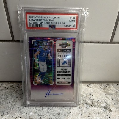 Panini Aidan Hutchinson 2022 Contenders Optic Rookie Ticket Auto Purple /21