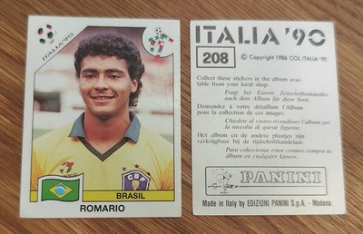 208 Romario Brasilien Brasil - Panini FIFA World Cup 1990 Italia 90 Sticker Rare