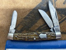Cattaraugus Cutlery Co. 32249 Small Stockman Knife, Jigged Green Bone Handles