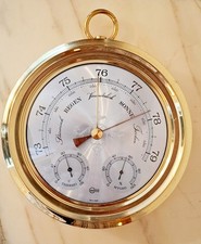 Barigo Wetterstation, Thermometer Barometer  Hygrometer, Messing
