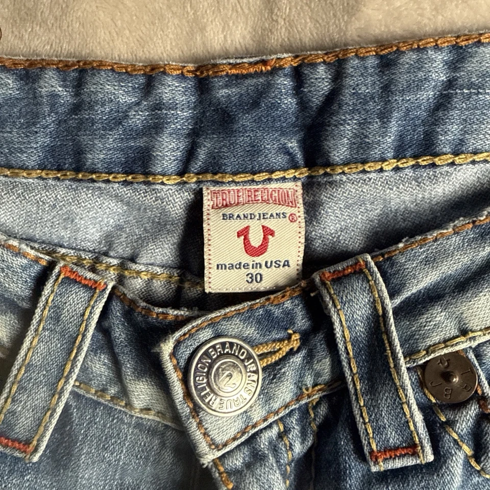 Y2K True Religion Low Waist Joey Big T Flare Leg Women Jeans Sz 30 VTG RARE - Image 2 of 4